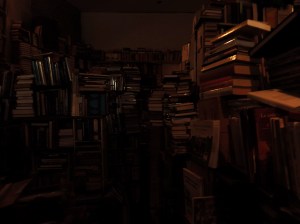 Books Stacked to the ceiling in New Orleans book shop.